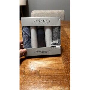 NEW IN BOX 5 Pack Men's Woven Handkerchiefs  100% cotton Multicolor White Formal